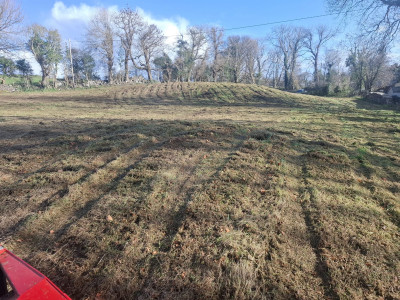 Cutting overgrown grass - showing areas  after mowing by PJ Services, Sligo, Ireland