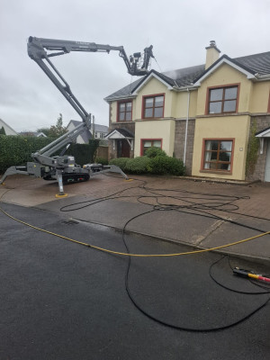 Roof cleaning of a modern home in County Sligo by PJ Cleaning Services, Ireland