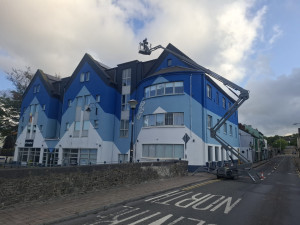 Roof cleaning of the commercial building, The Building Block, Bridge Street, Sligo by PJ Cleaning Services, Ireland Roof cleaning of the commercial building, The Building Block, Bridge Street, Sligo by PJ Cleaning Services, Ireland